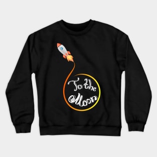 Rocket flying to the moon Crewneck Sweatshirt